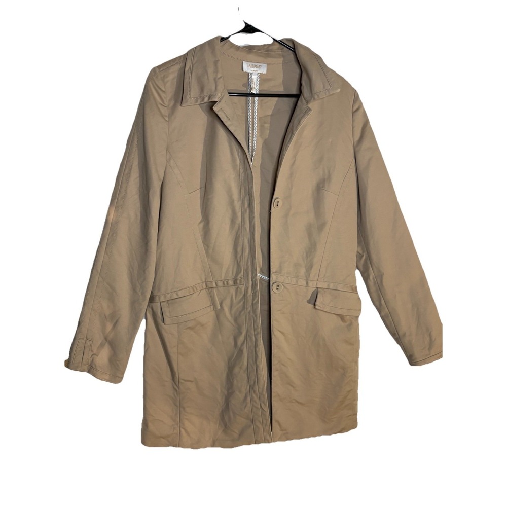 LAUNDRY by SHELLI SEGAL Trench Coat sz  10 Jacket Beige
